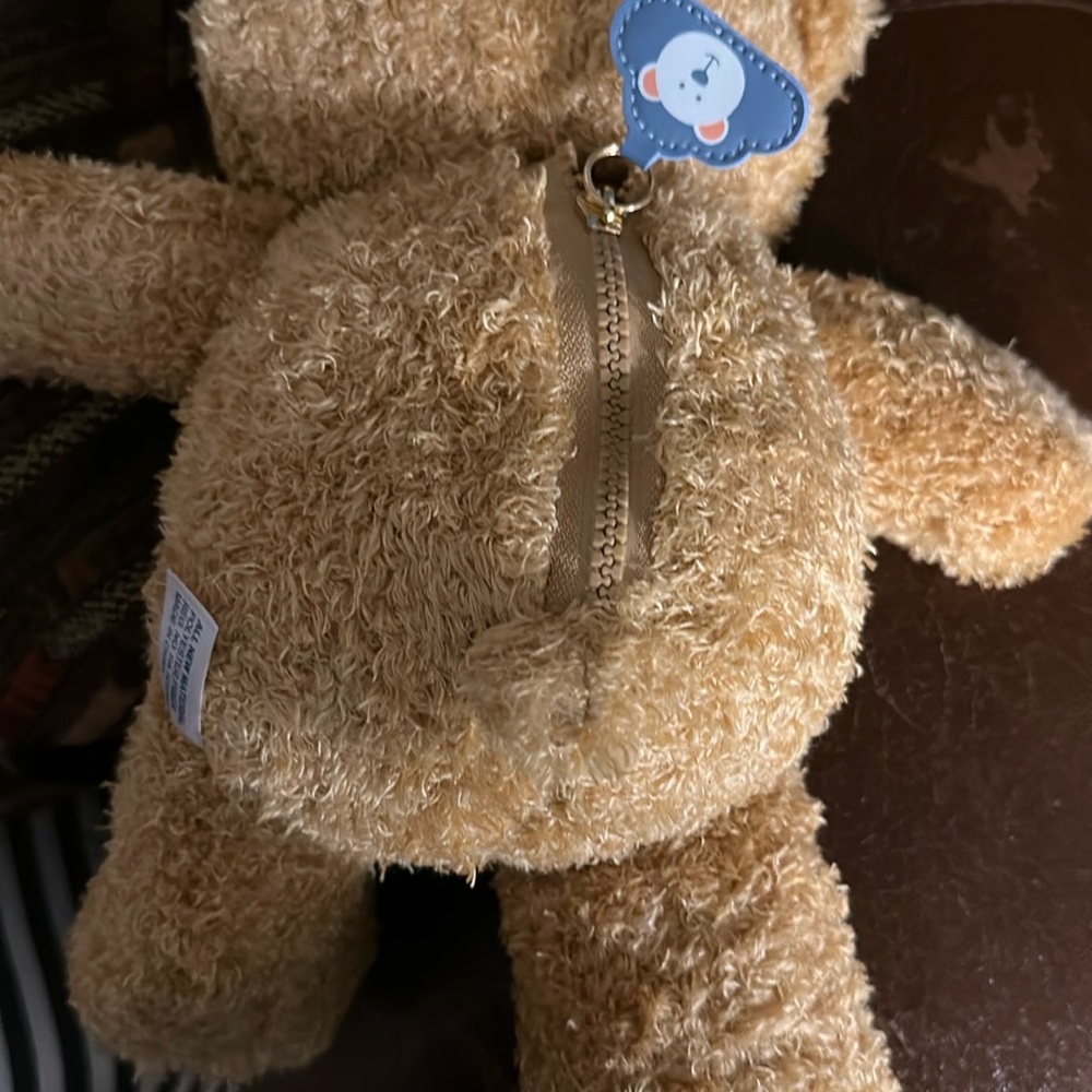 Plush Tan Teddy Bear Toy with matching boy pjs